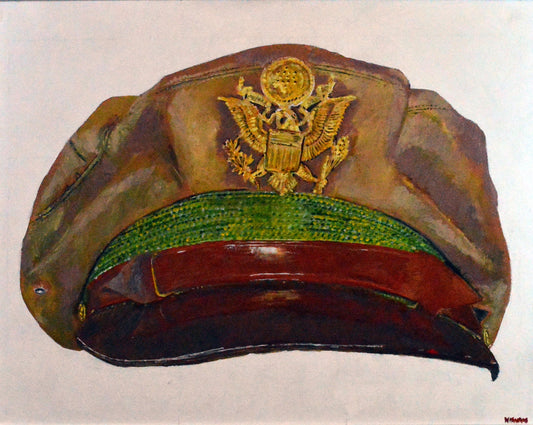 US Army Air Force (USAAF), WW2 Bancroft Crusher Cap Chocolate Khaki. Painting - Art goes to War