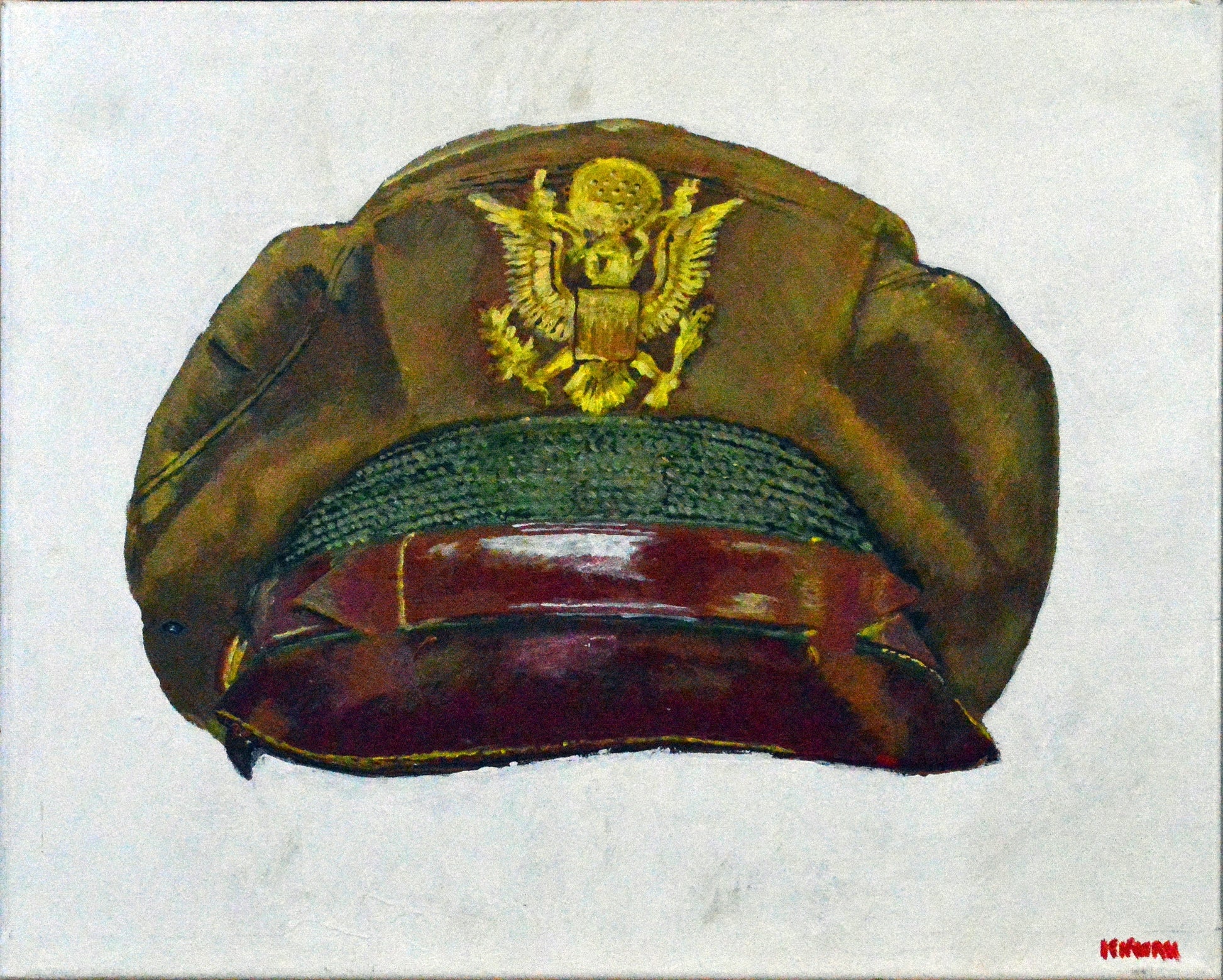 US Army Air Force (USAAF), WW2 Bancroft Crusher Khaki Cap. Art Print - Art goes to War