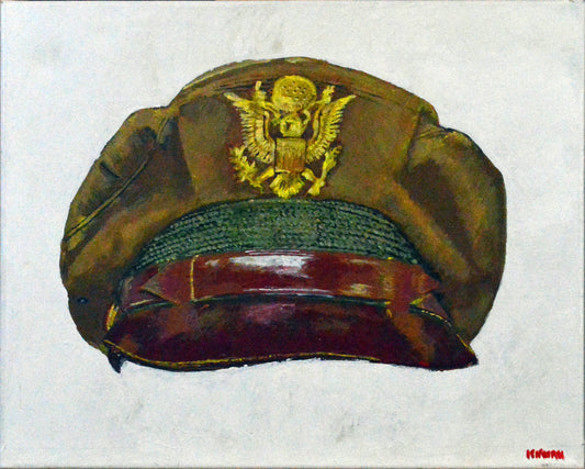 US Army Air Force (USAAF), WW2 Bancroft Crusher Khaki Cap. Art Print - Art goes to War
