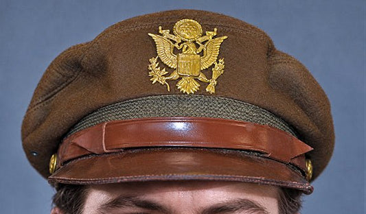 US Army Air Force, USAAF WW2 Chocolate Bancroft Pak-Cap Crusher Officer Cap. Photograph - Art goes to War