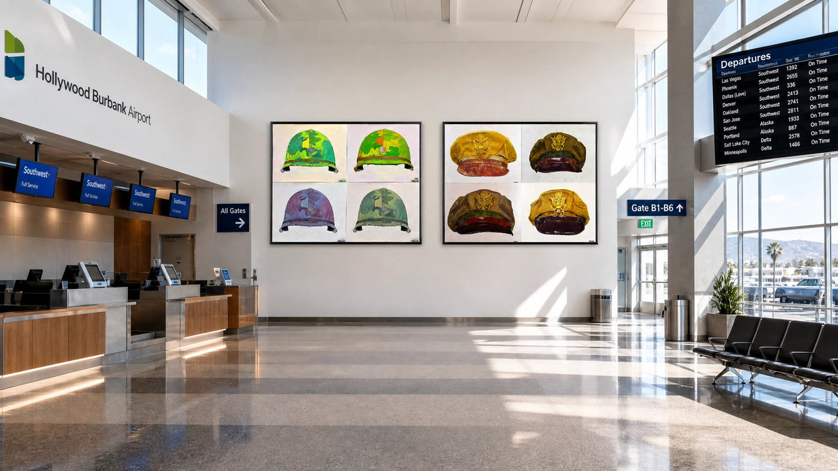 US Army Air Force World War 2 Crusher Caps. Four Combo. Art Print - Art goes to War