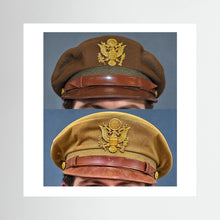 US Army Air Force WW2 Crusher "50 Mission" Caps — composite presentation mockup