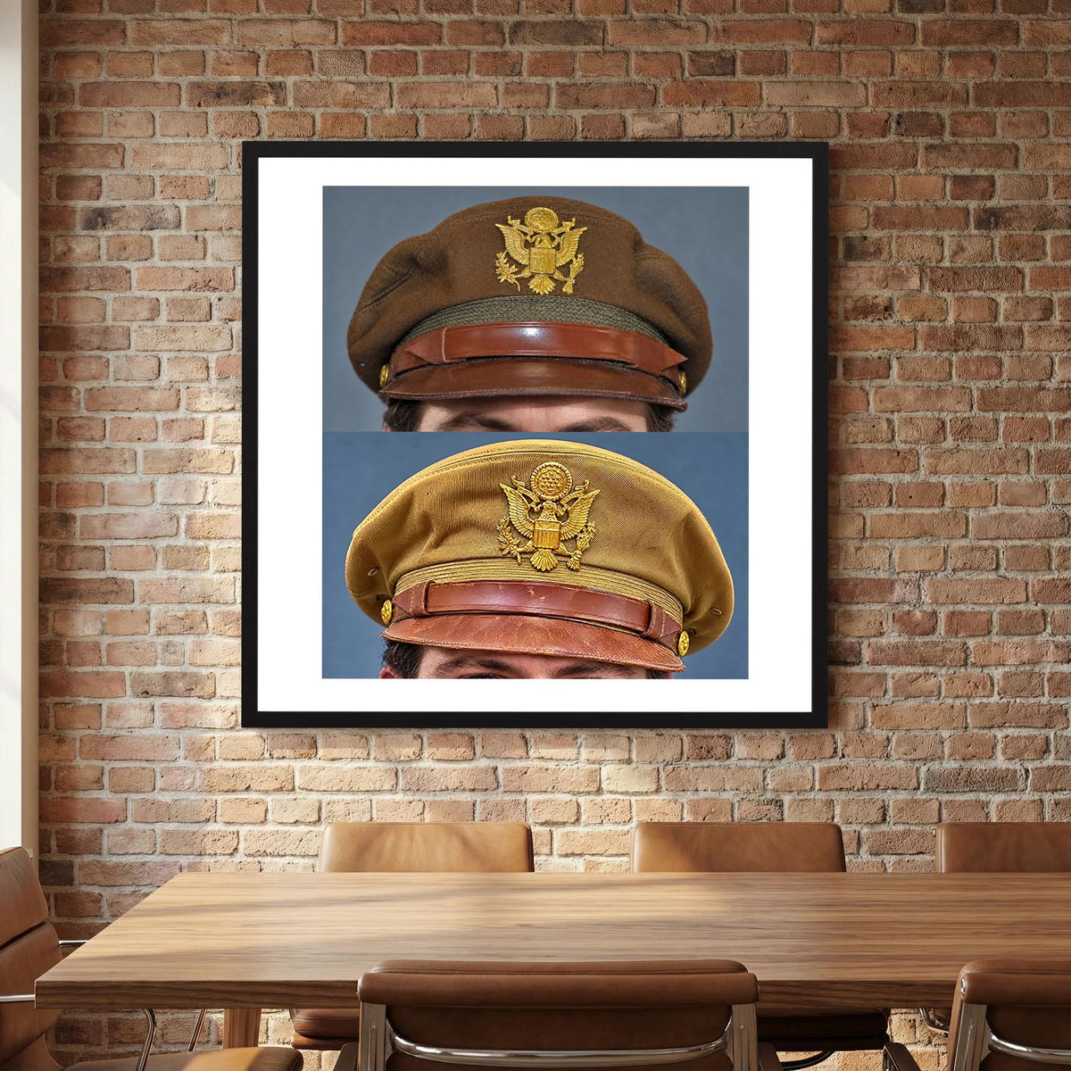 US Army Air Force WW2 Crusher "50 Mission" Caps — composite presentation mockup