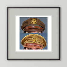 US Army Air Force WW2 Crusher "50 Mission" Caps — composite presentation mockup