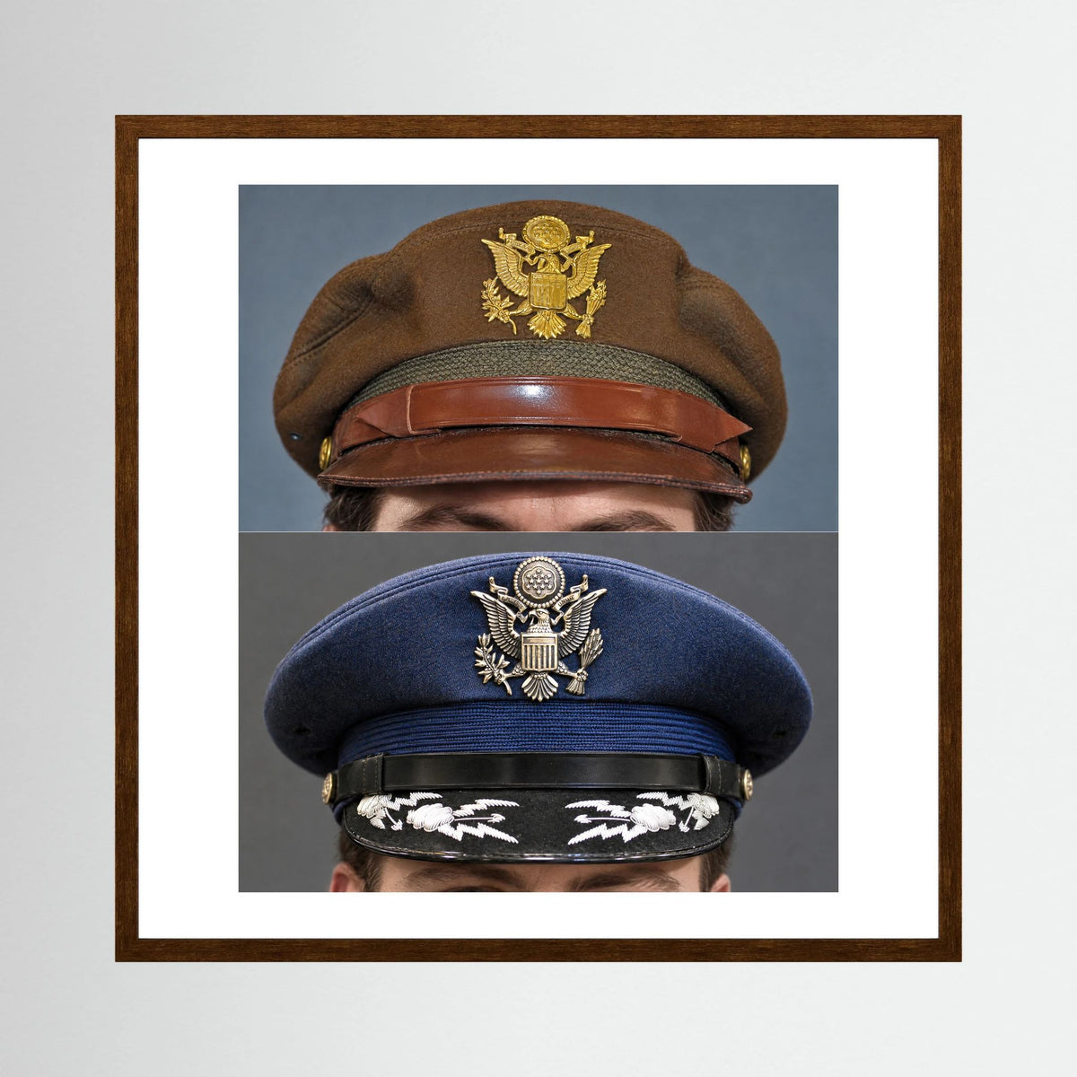 US Army Air Force WWII Crusher and US Air Force 1965 — composite presentation mockup