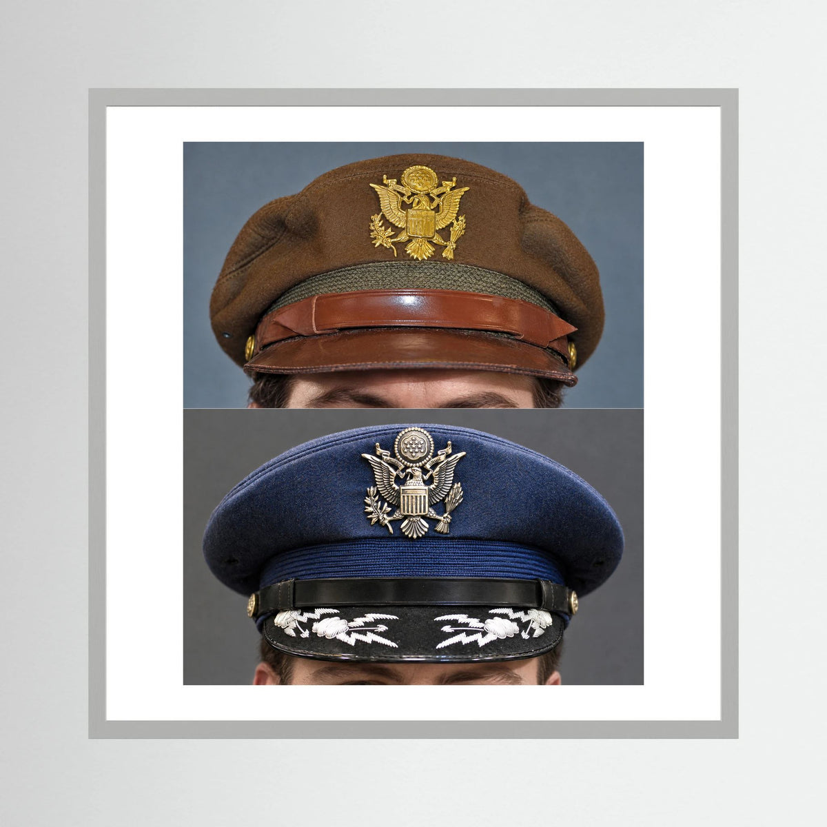US Army Air Force WWII Crusher and US Air Force 1965 — composite presentation mockup