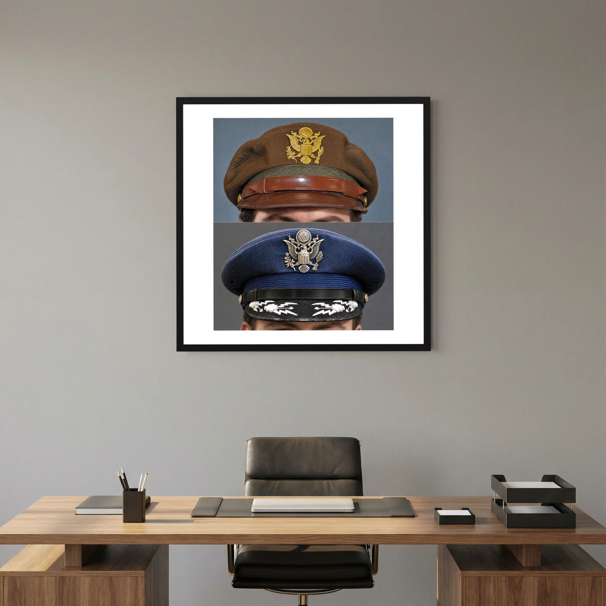 US Army Air Force WWII Crusher and US Air Force 1965 — composite presentation mockup