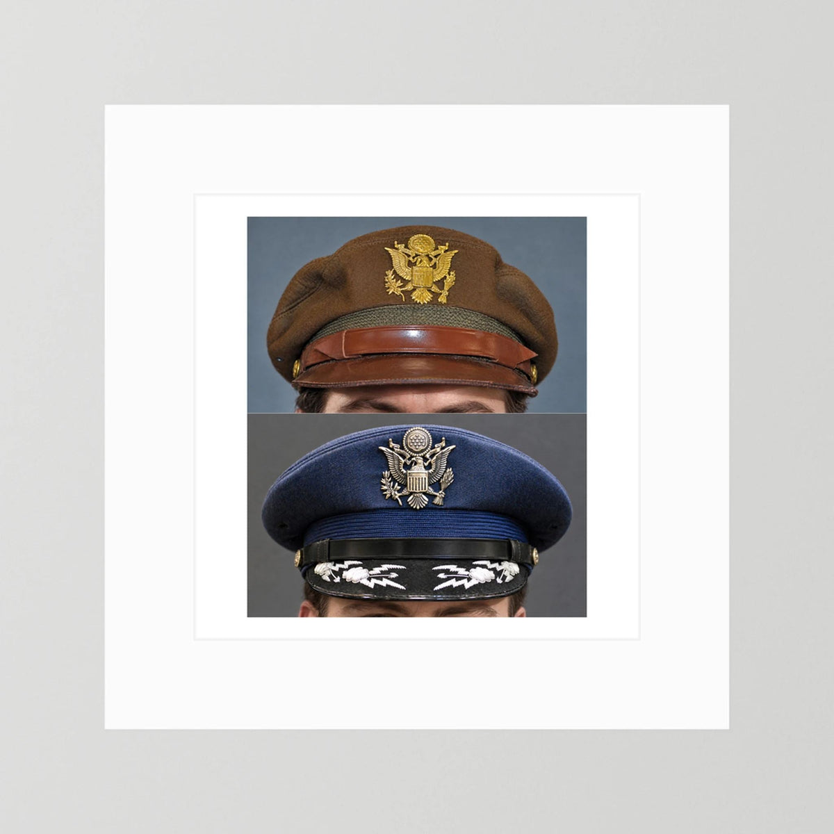 US Army Air Force WWII Crusher and US Air Force 1965 — composite presentation mockup