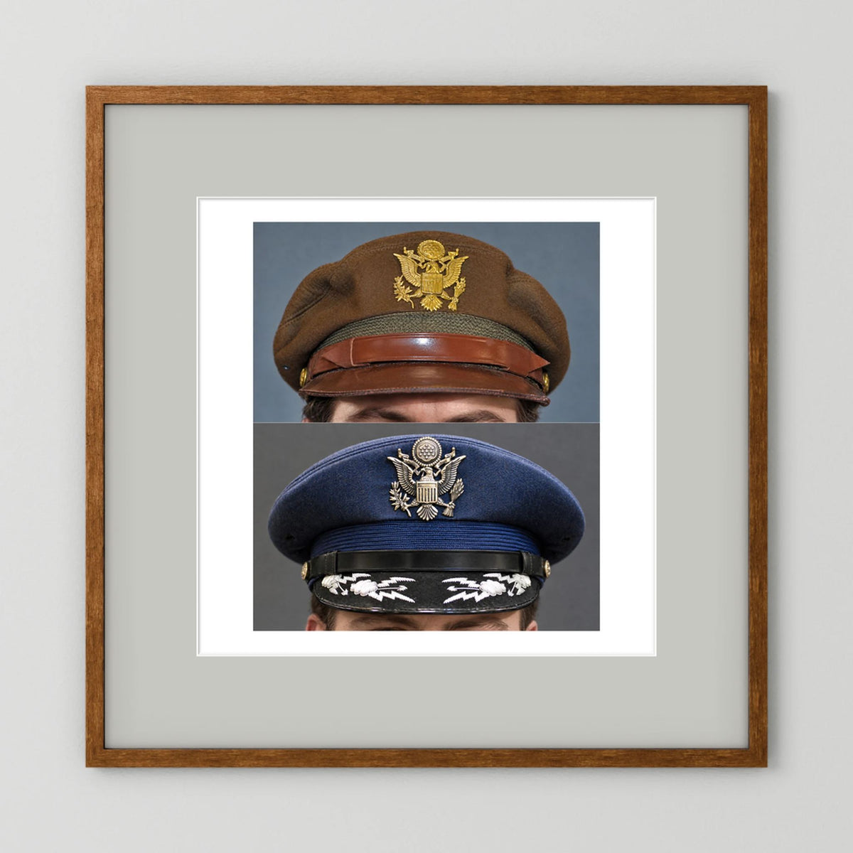US Army Air Force WWII Crusher and US Air Force 1965 — composite presentation mockup