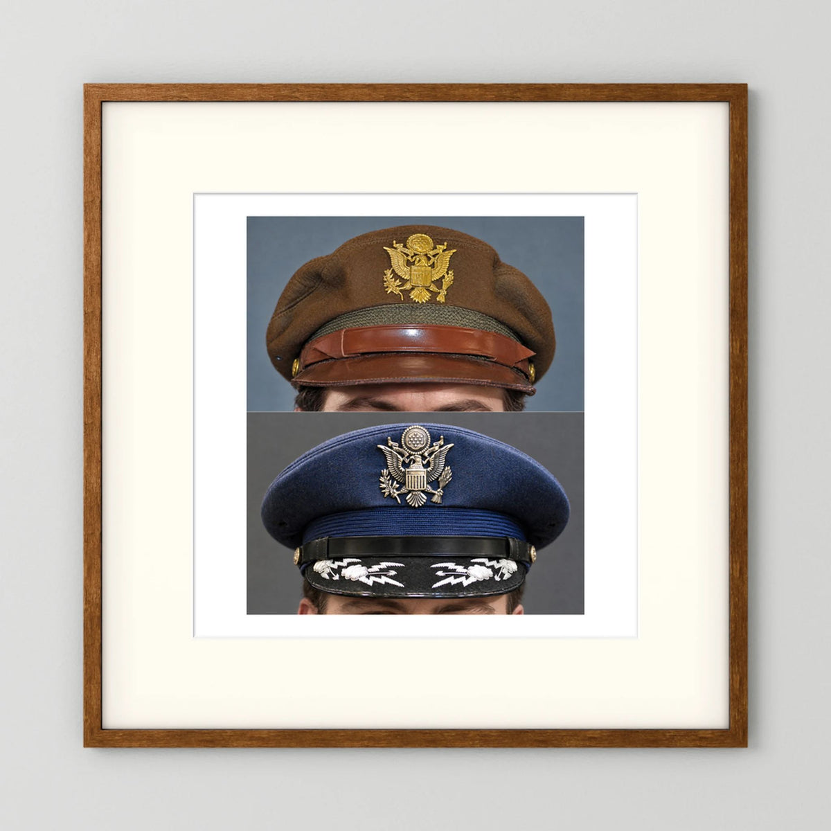 US Army Air Force WWII Crusher and US Air Force 1965 — composite presentation mockup