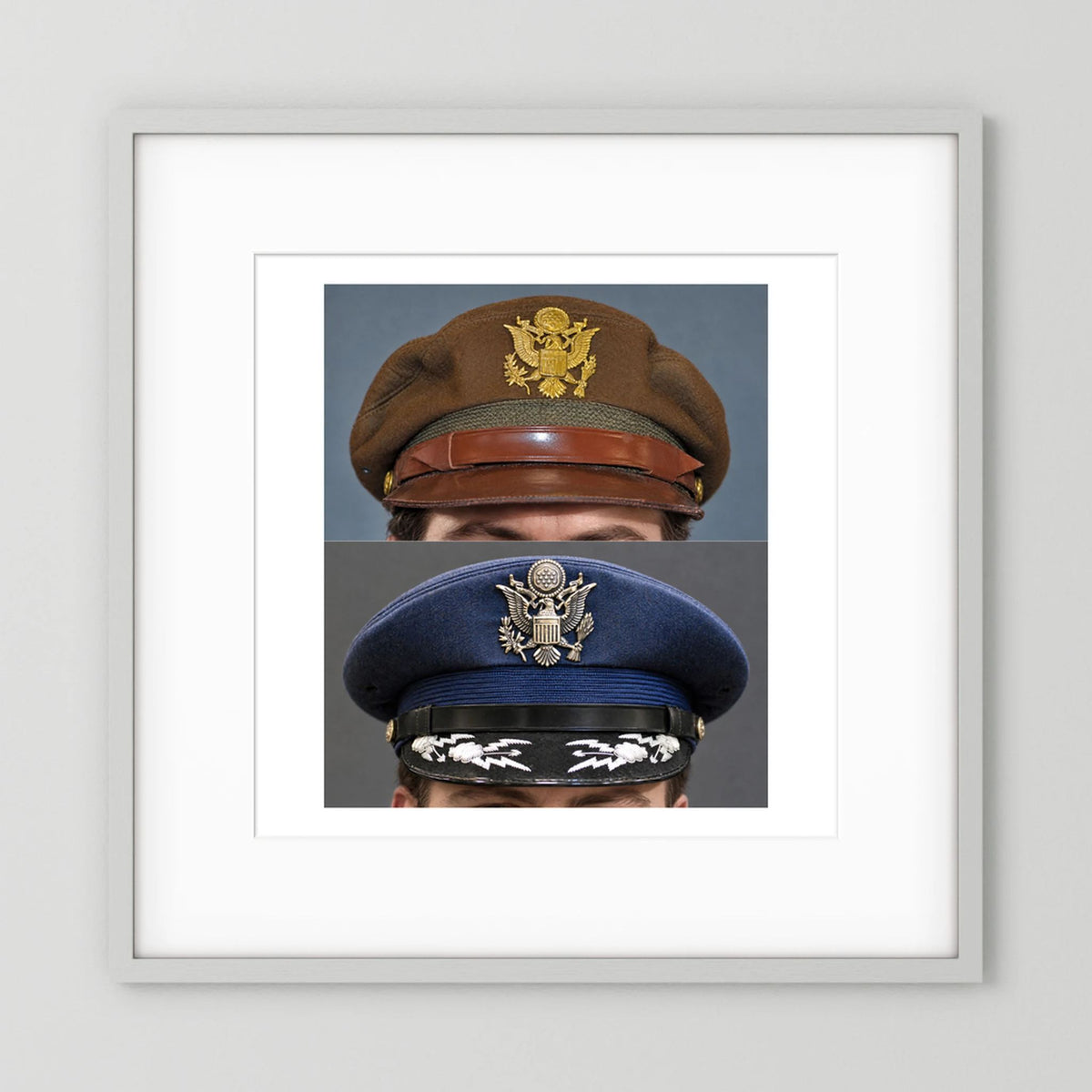 US Army Air Force WWII Crusher and US Air Force 1965 — composite presentation mockup