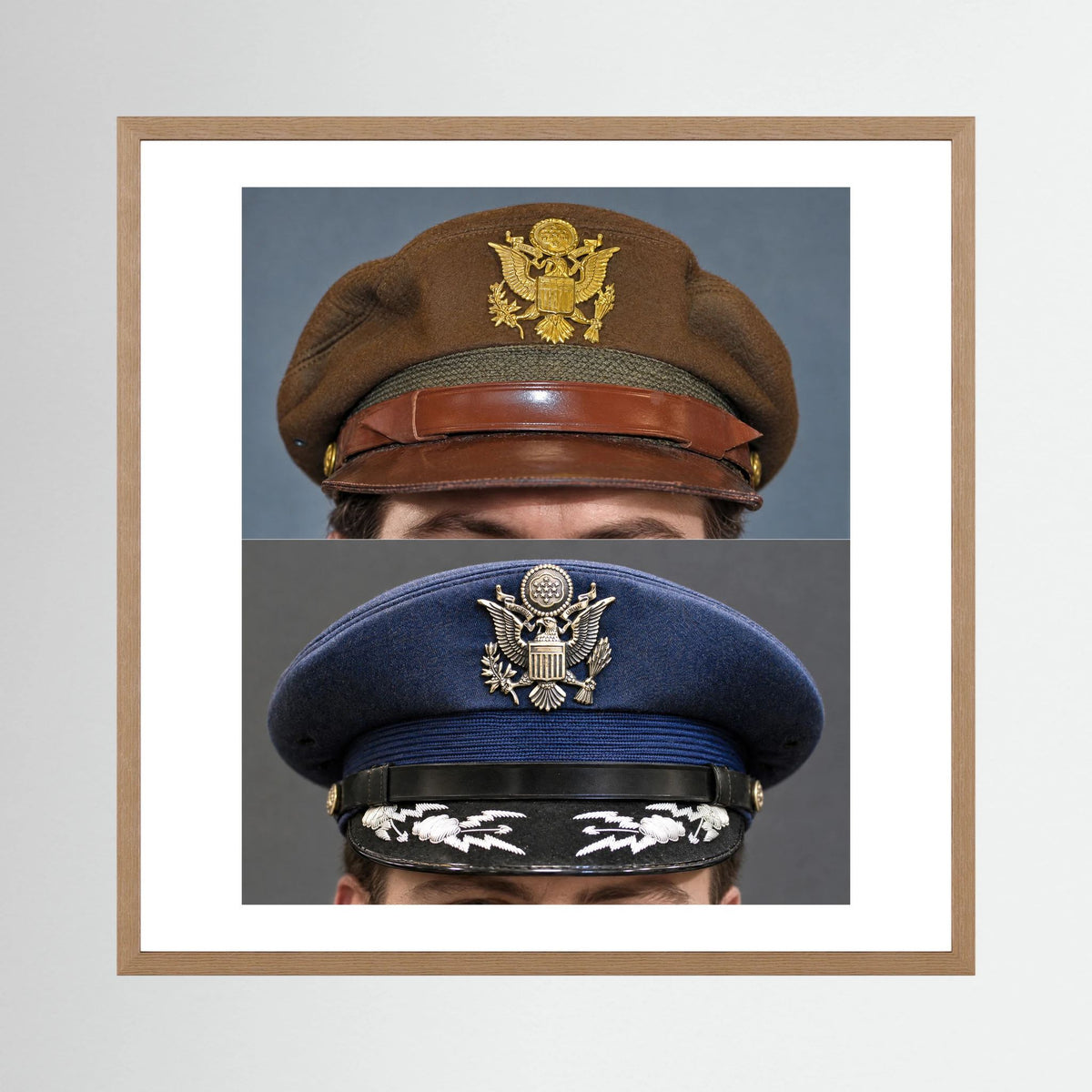 US Army Air Force WWII Crusher and US Air Force 1965 — composite presentation mockup