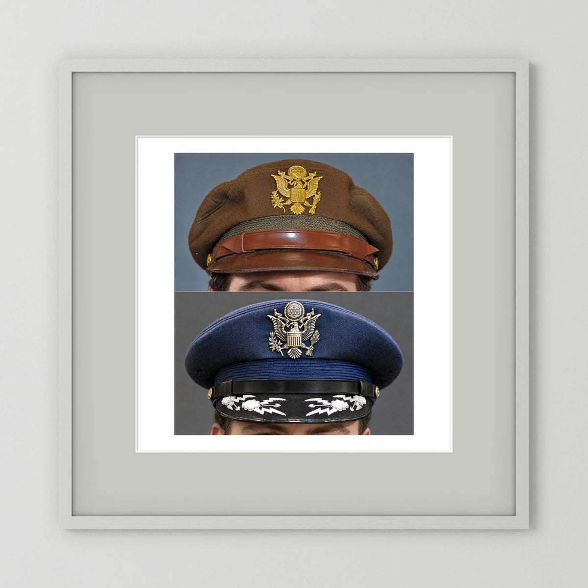 US Army Air Force WWII Crusher and US Air Force 1965 — composite presentation mockup