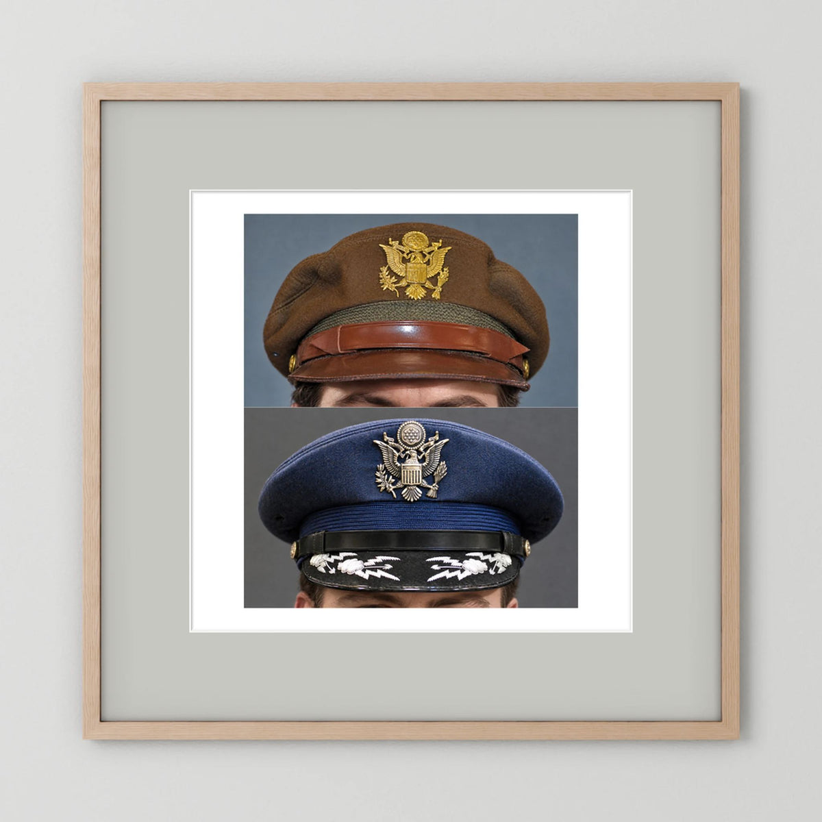 US Army Air Force WWII Crusher and US Air Force 1965 — composite presentation mockup