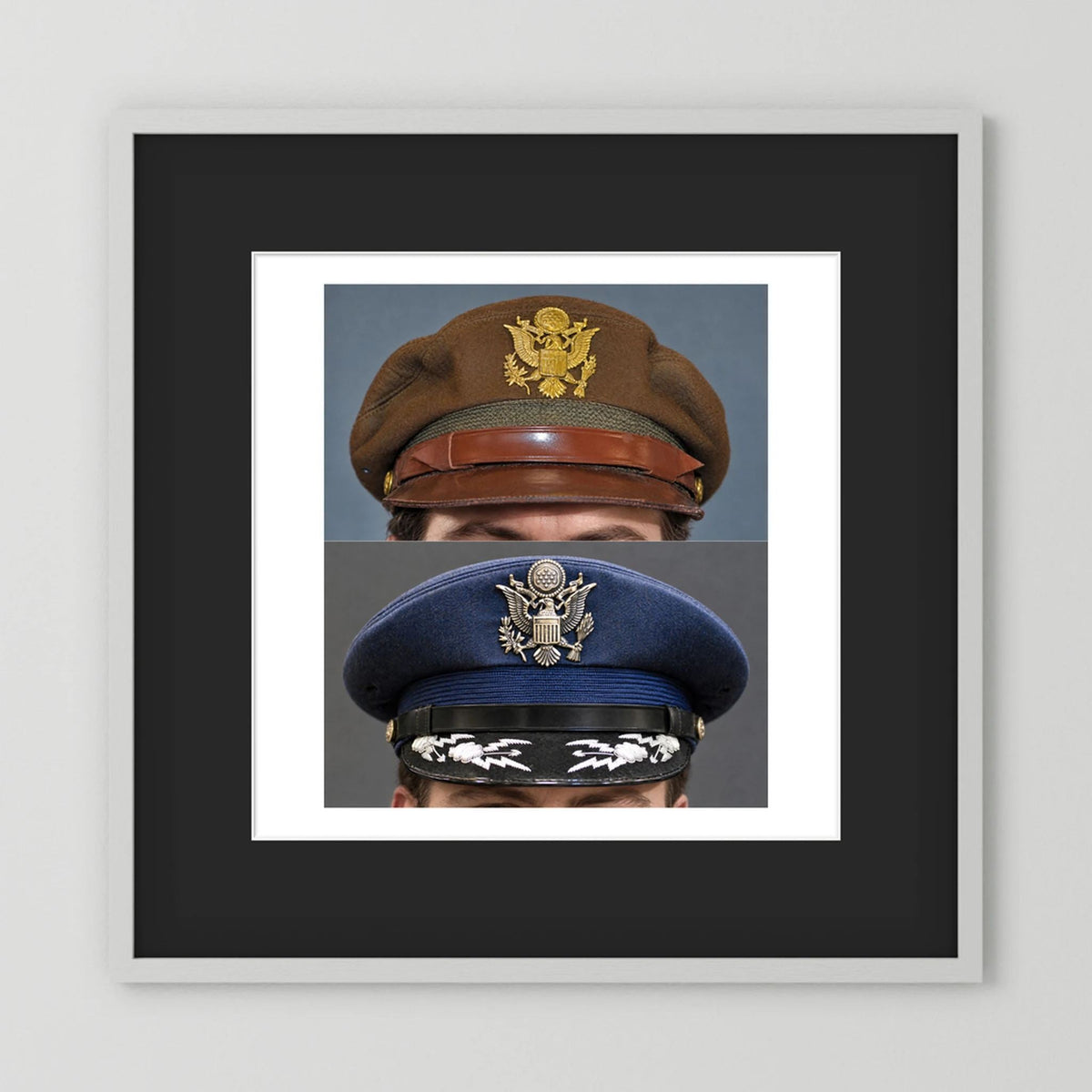 US Army Air Force WWII Crusher and US Air Force 1965 — composite presentation mockup