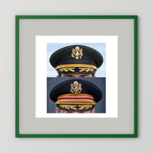 Composite image showing US Army Korean War, and US Army Medical Department, WW2 Dress Visor Caps