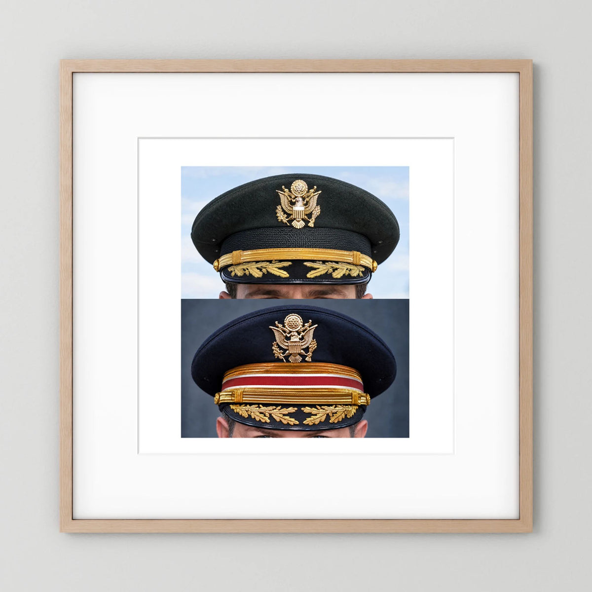 Composite image showing US Army Korean War, and US Army Medical Department, WW2 Dress Visor Caps
