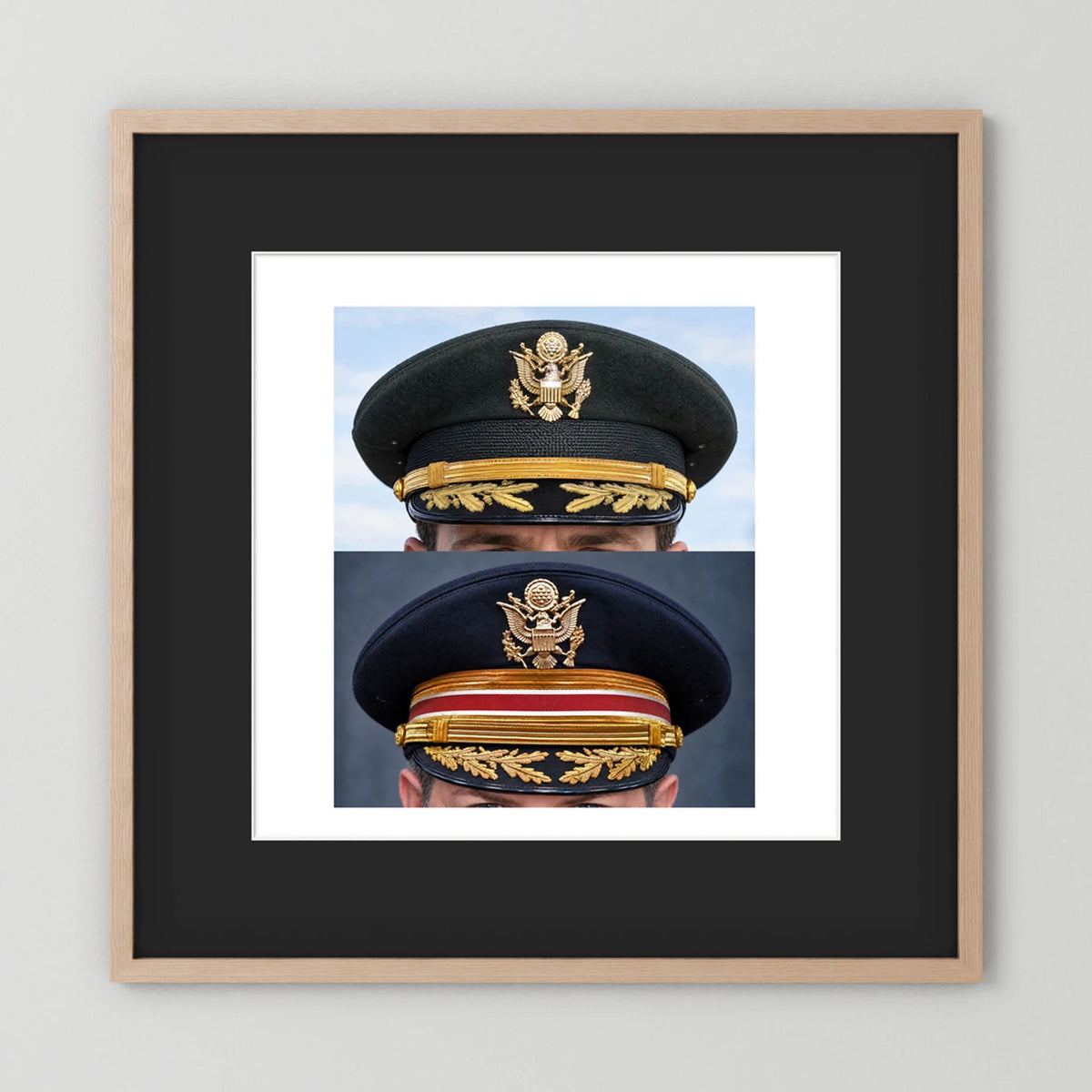 Composite image showing US Army Korean War, and US Army Medical Department, WW2 Dress Visor Caps