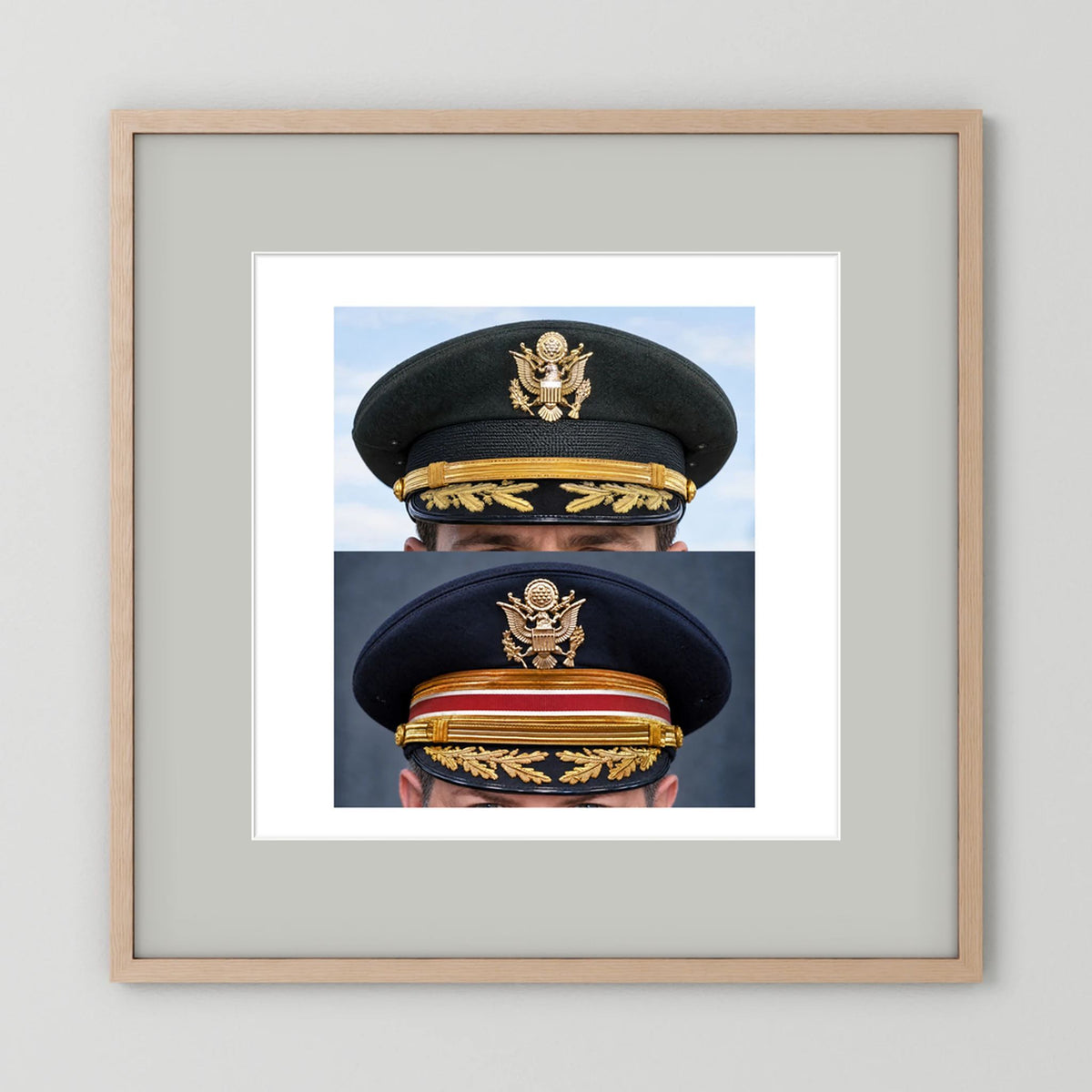 Composite image showing US Army Korean War, and US Army Medical Department, WW2 Dress Visor Caps