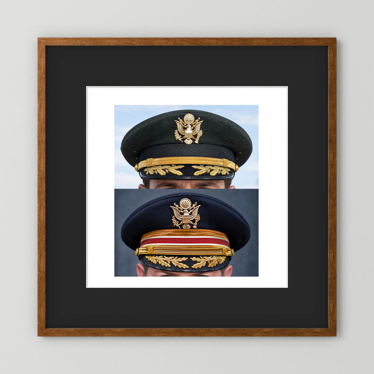 Composite image showing US Army Korean War, and US Army Medical Department, WW2 Dress Visor Caps