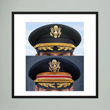 Composite image showing US Army Korean War, and US Army Medical Department, WW2 Dress Visor Caps