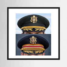 Composite image showing US Army Korean War, and US Army Medical Department, WW2 Dress Visor Caps
