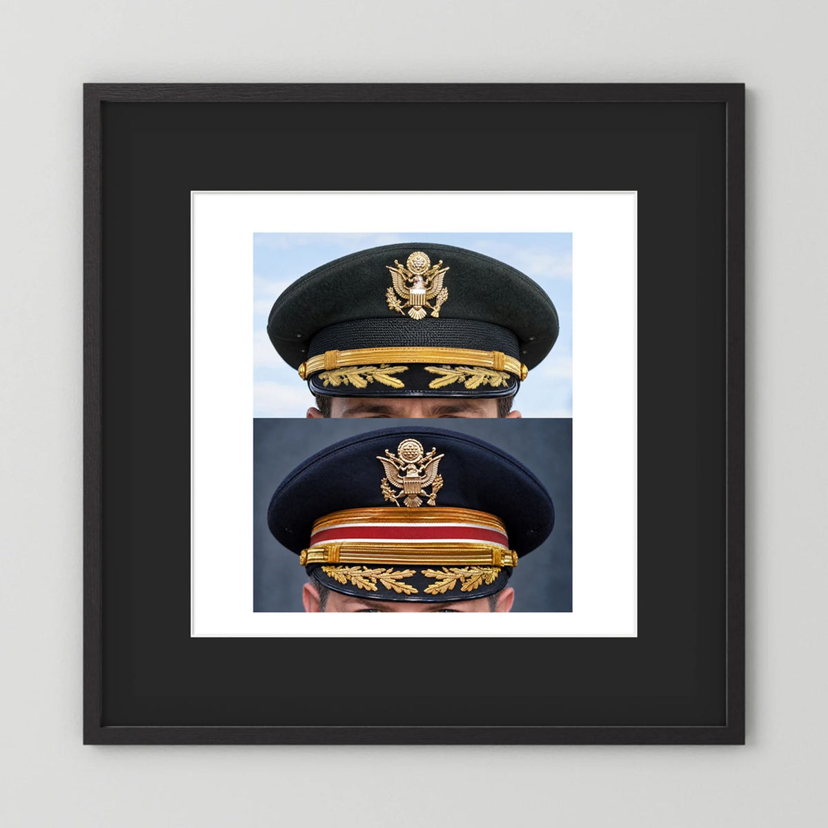 Composite image showing US Army Korean War, and US Army Medical Department, WW2 Dress Visor Caps