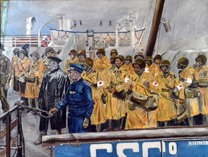 US Army Nurses, August 15, 1944, Disembarkation. Art Print - Art goes to War
