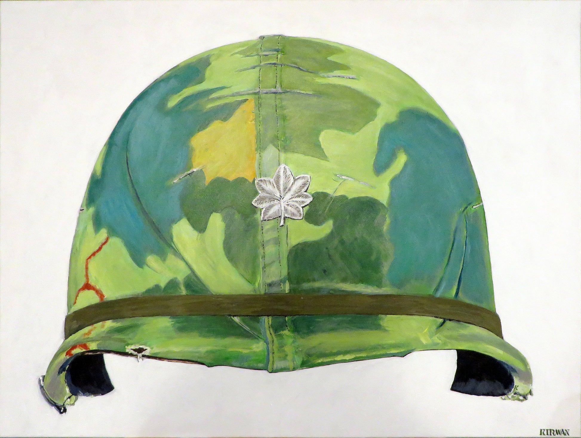 US Army Vietnam War M1 Helmet Lt. Col. Mitchell Camo cover - Art goes to War