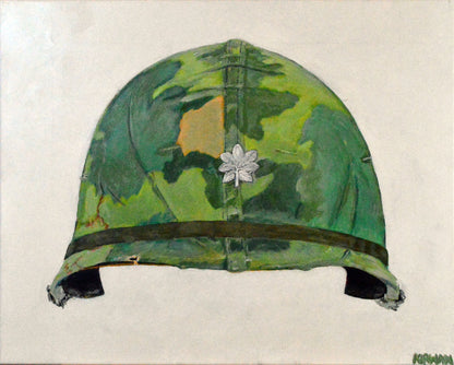 US Army Vietnam War M1 Helmet Mitchell Camo 1959. Painting - Art goes to War