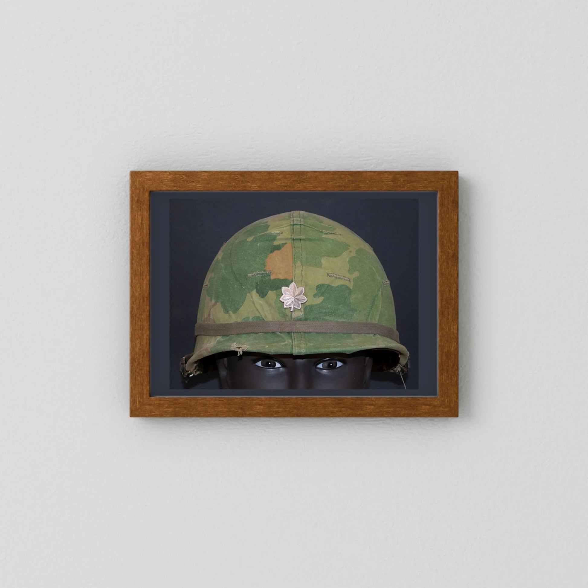 US M1 Vietnam War Helmet with Lt. Col. Insignia. Photograph - Art goes to War