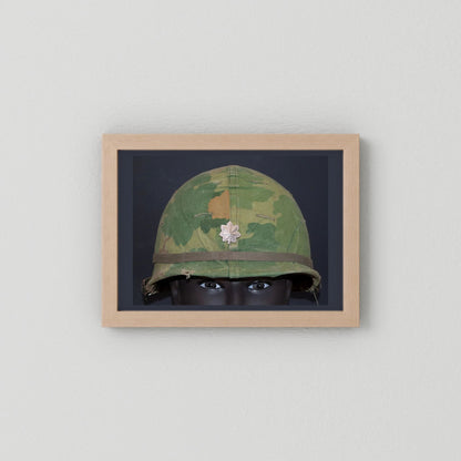 US M1 Vietnam War Helmet with Lt. Col. Insignia. Photograph - Art goes to War