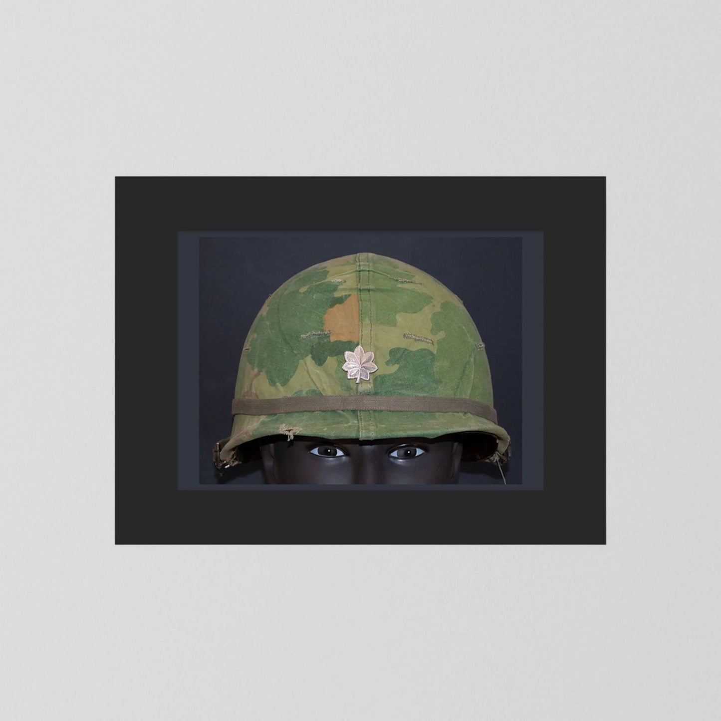 US M1 Vietnam War Helmet with Lt. Col. Insignia. Photograph - Art goes to War