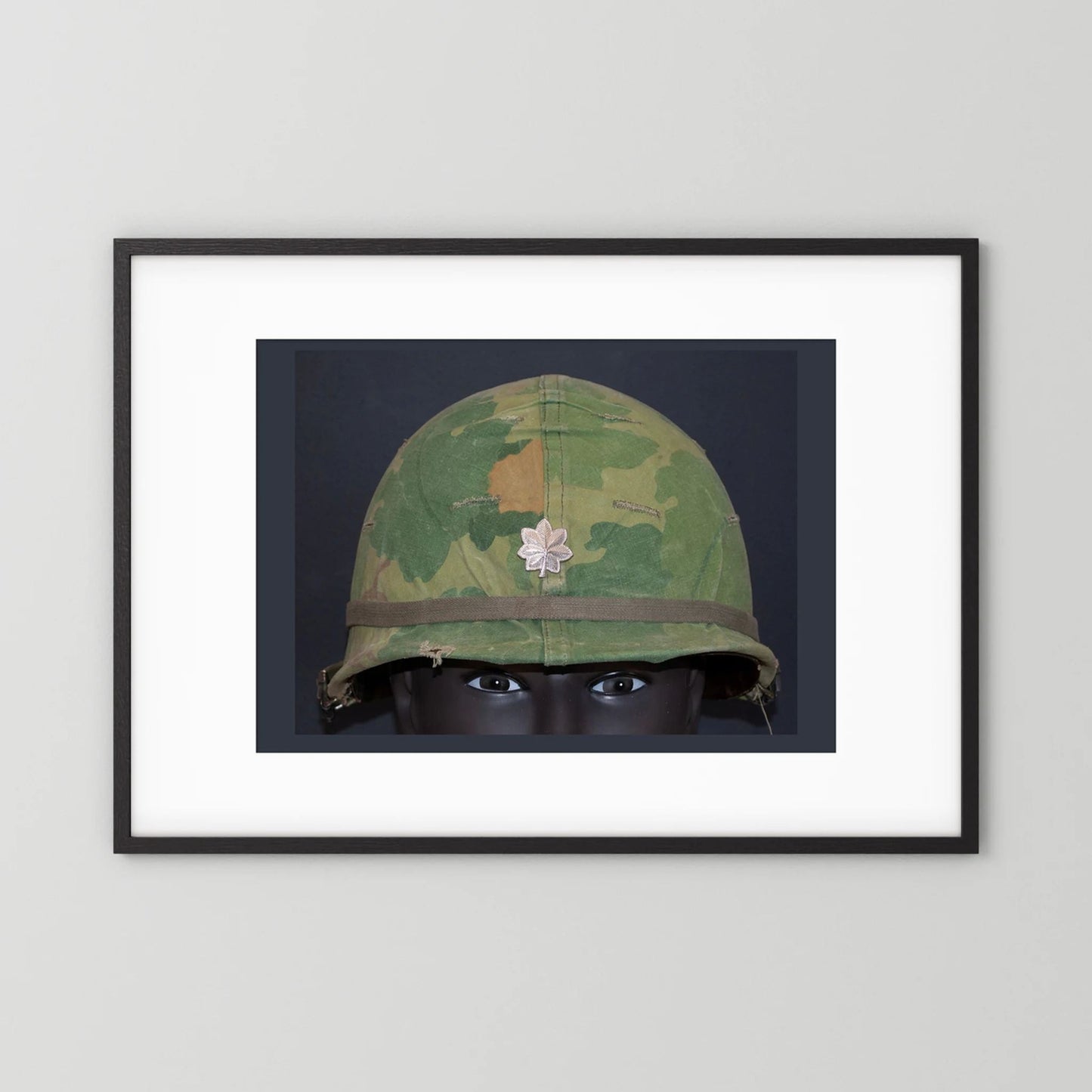 US M1 Vietnam War Helmet with Lt. Col. Insignia. Photograph - Art goes to War