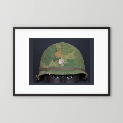 US M1 Vietnam War Helmet with Lt. Col. Insignia. Photograph - Art goes to War