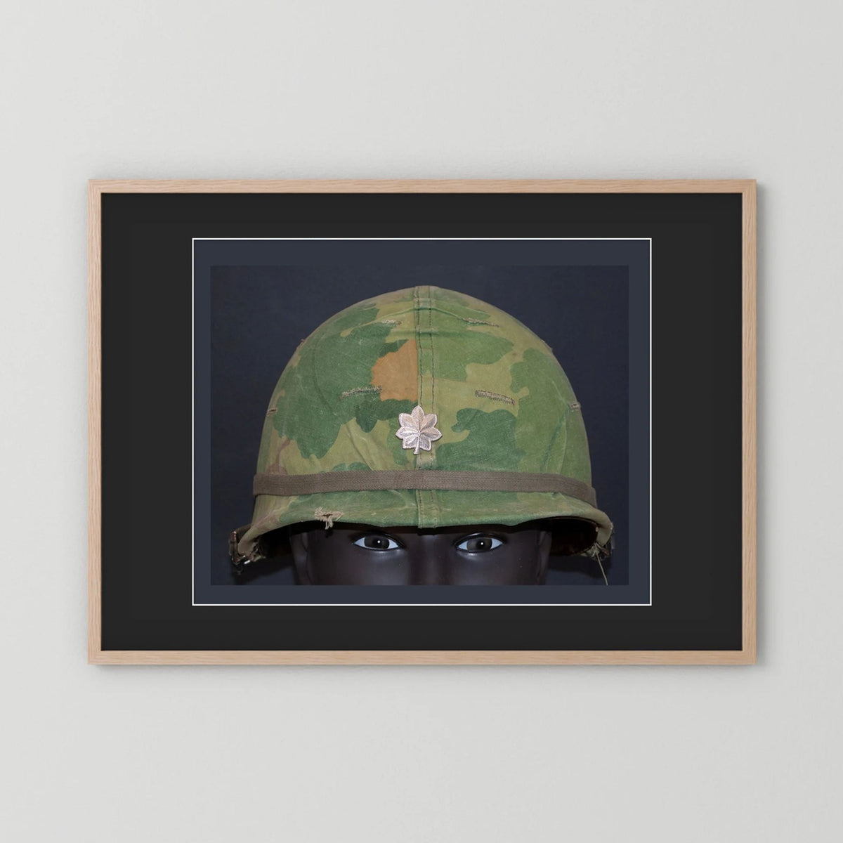 US M1 Vietnam War Helmet with Lt. Col. Insignia. Photograph - Art goes to War