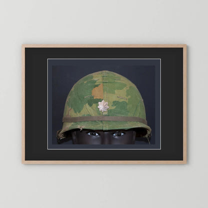 US M1 Vietnam War Helmet with Lt. Col. Insignia. Photograph - Art goes to War
