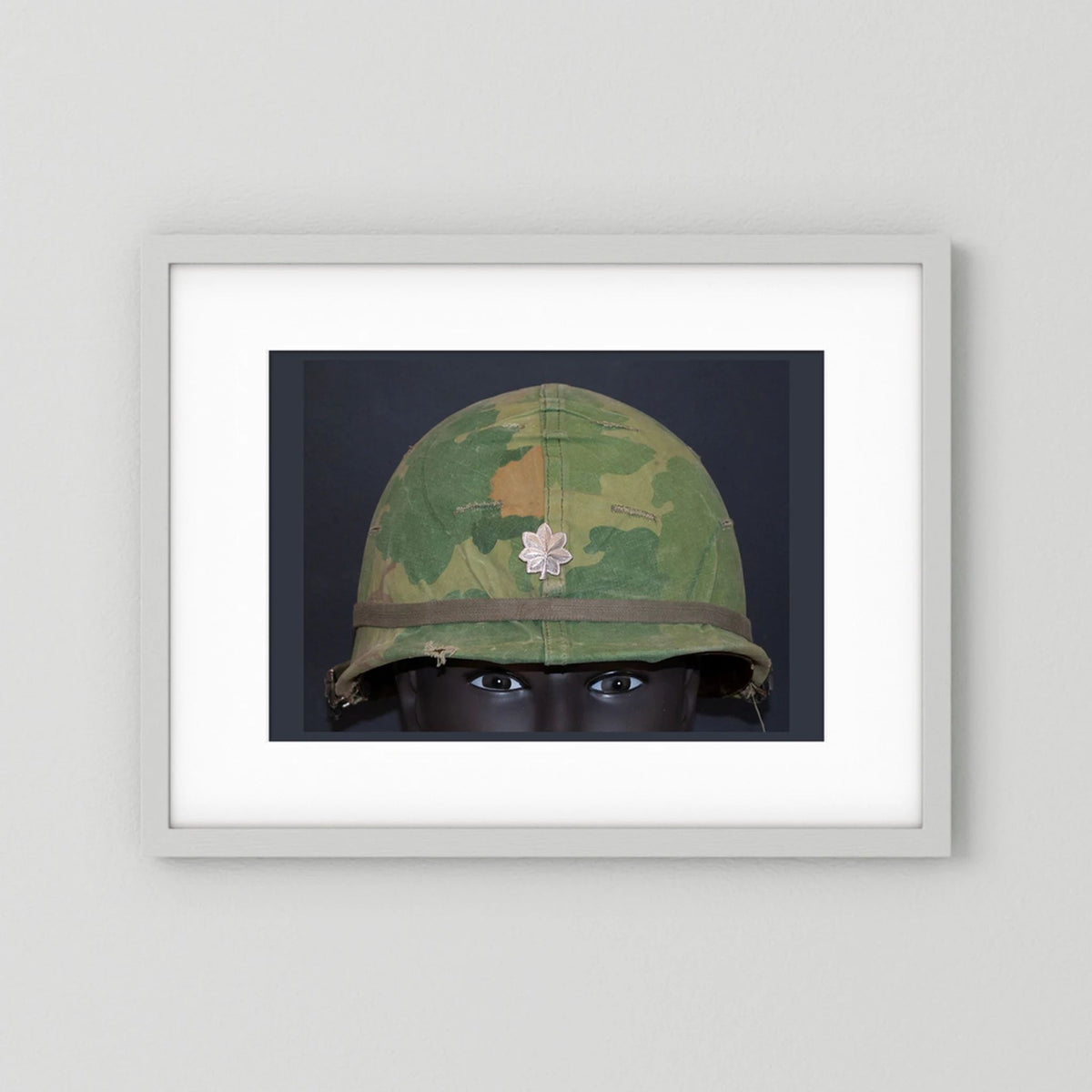 US M1 Vietnam War Helmet with Lt. Col. Insignia. Photograph - Art goes to War