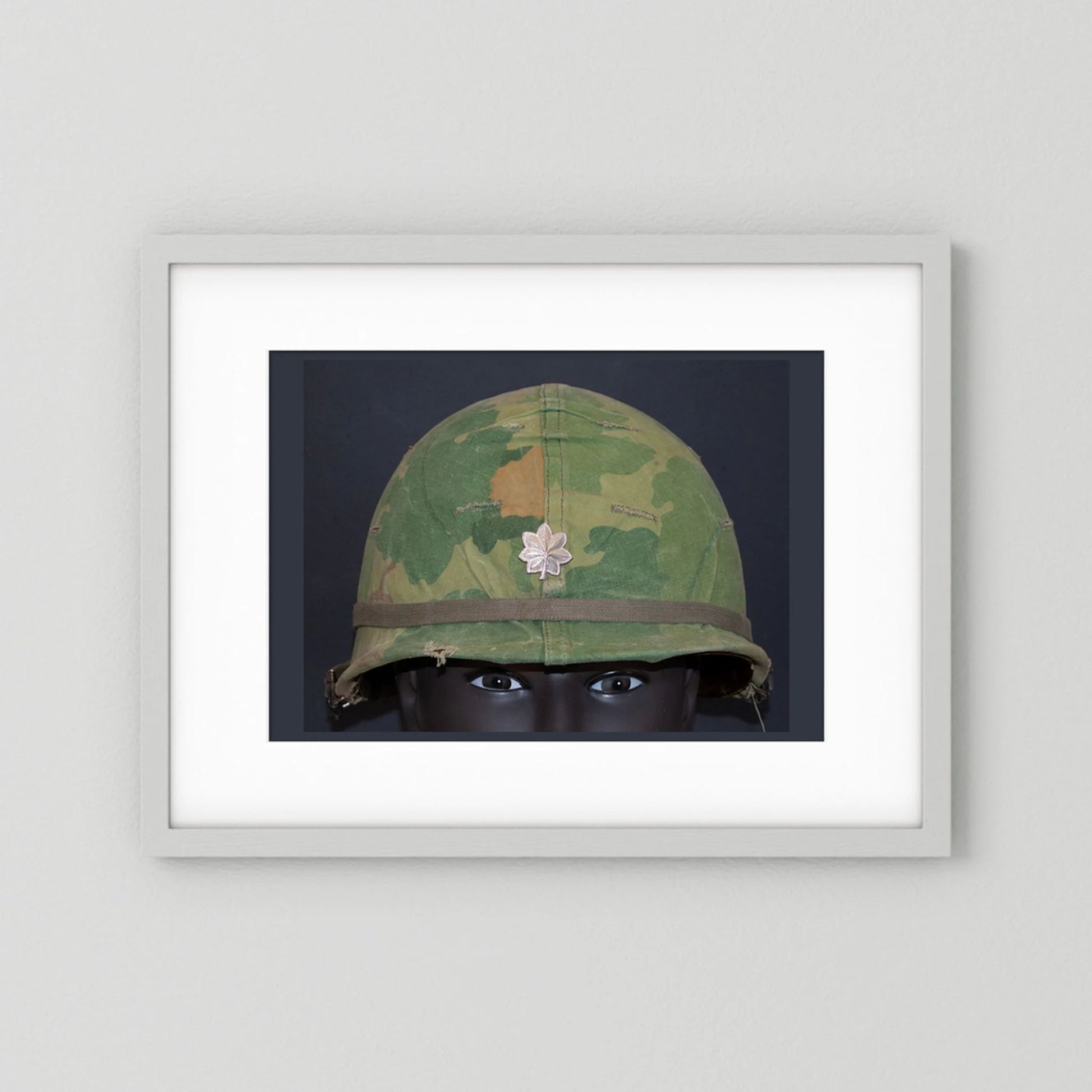 US M1 Vietnam War Helmet with Lt. Col. Insignia. Photograph - Art goes to War