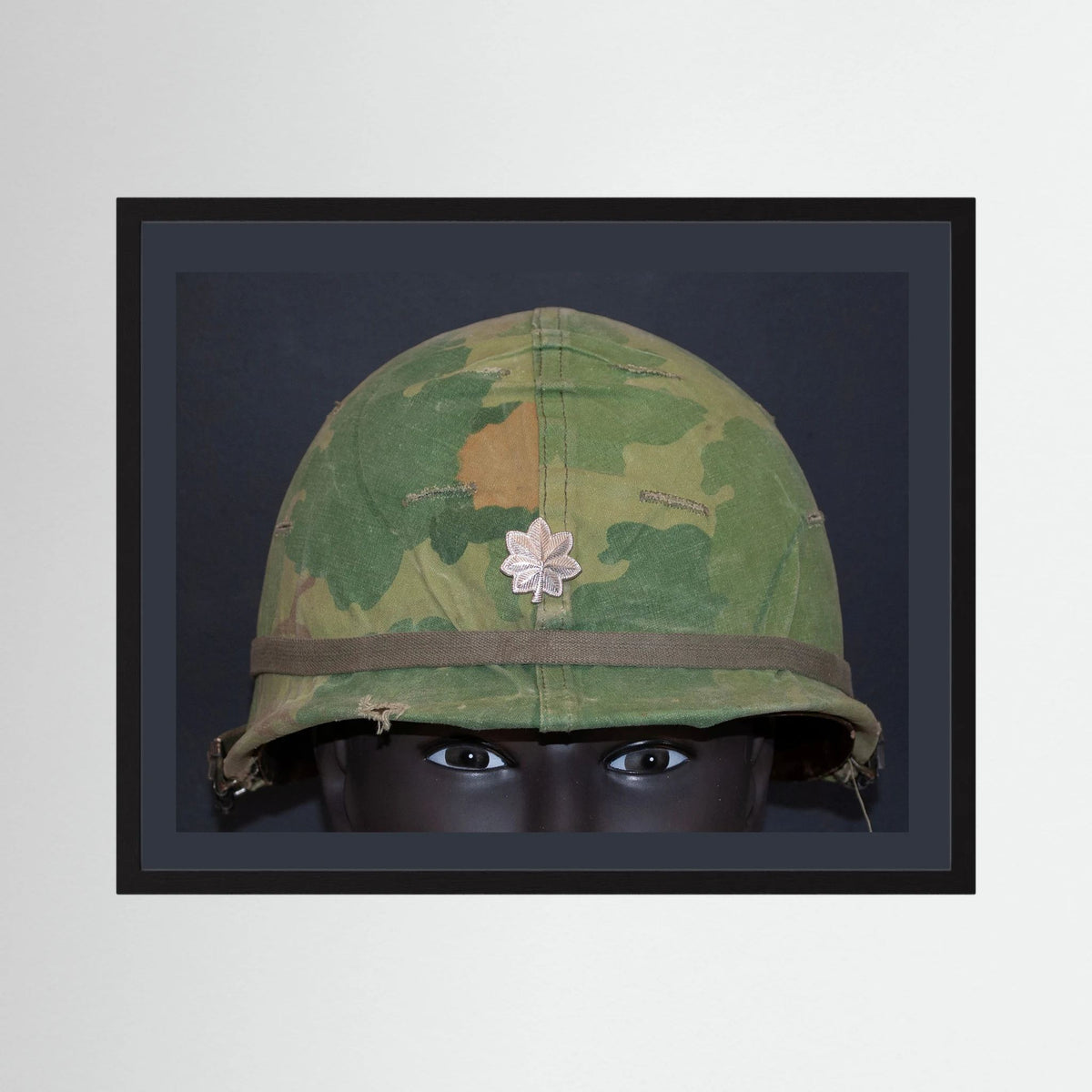 US M1 Vietnam War Helmet with Lt. Col. Insignia. Photograph - Art goes to War