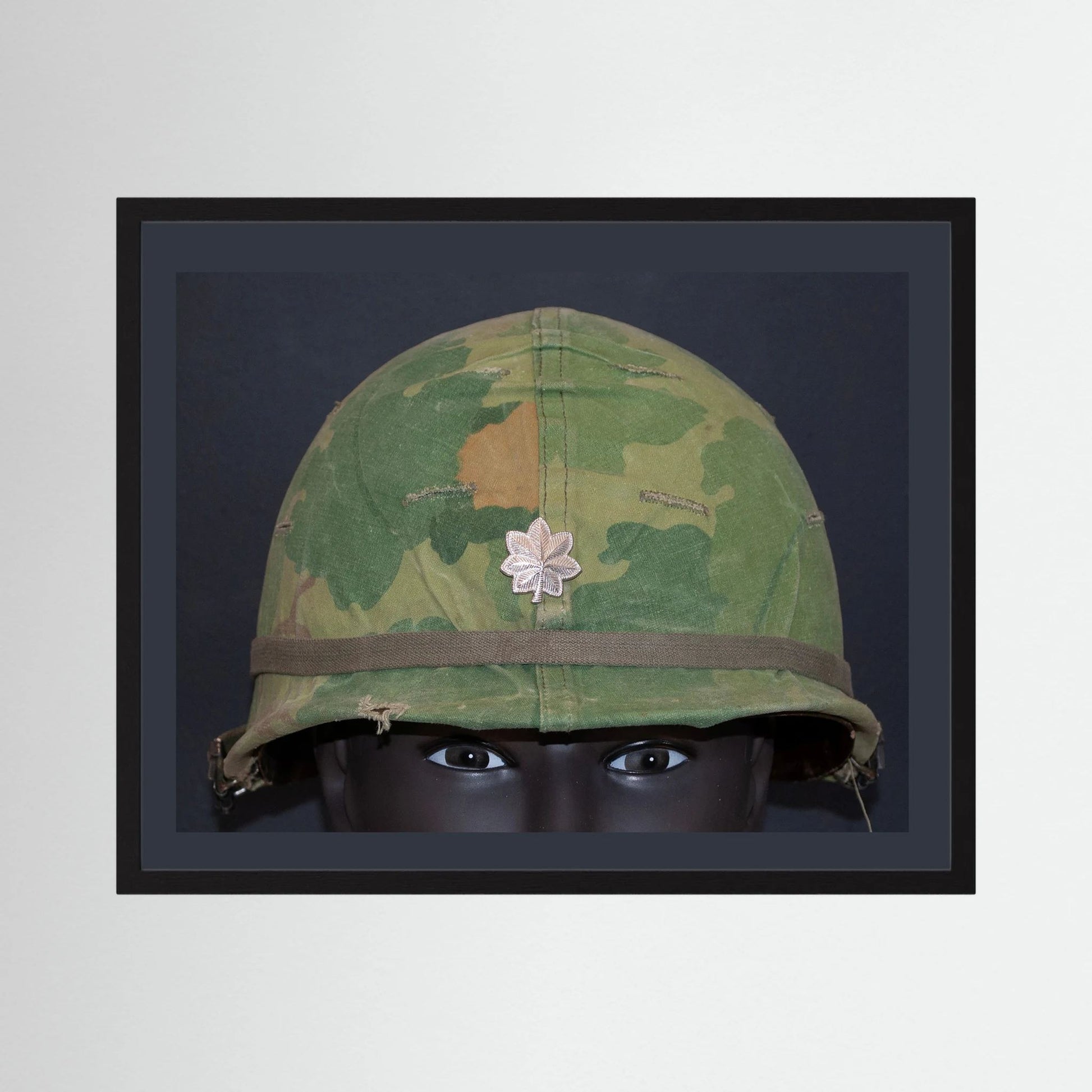 US M1 Vietnam War Helmet with Lt. Col. Insignia. Photograph - Art goes to War