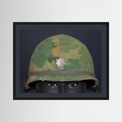 US M1 Vietnam War Helmet with Lt. Col. Insignia. Photograph - Art goes to War