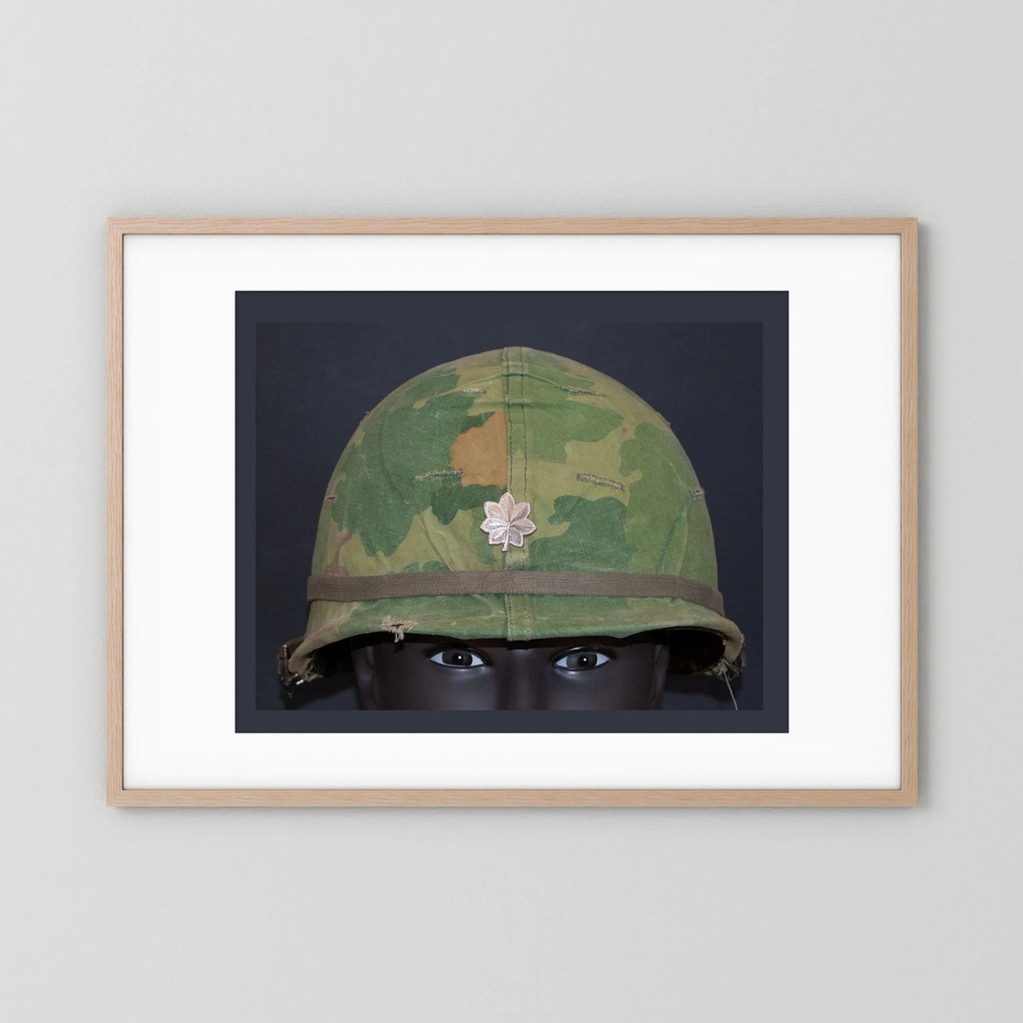 US M1 Vietnam War Helmet with Lt. Col. Insignia. Photograph - Art goes to War