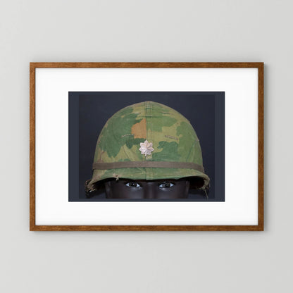 US M1 Vietnam War Helmet with Lt. Col. Insignia. Photograph - Art goes to War