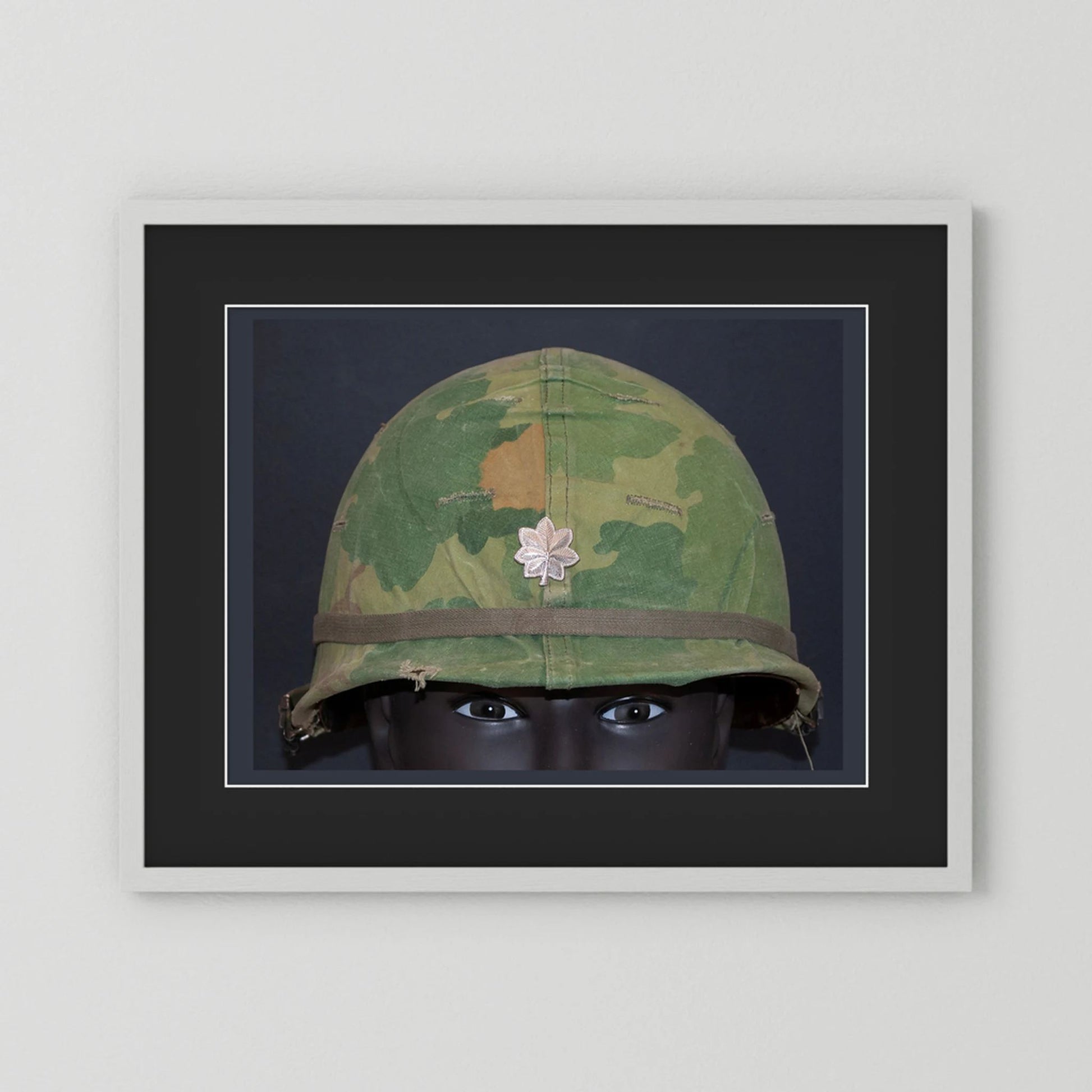 US M1 Vietnam War Helmet with Lt. Col. Insignia. Photograph - Art goes to War