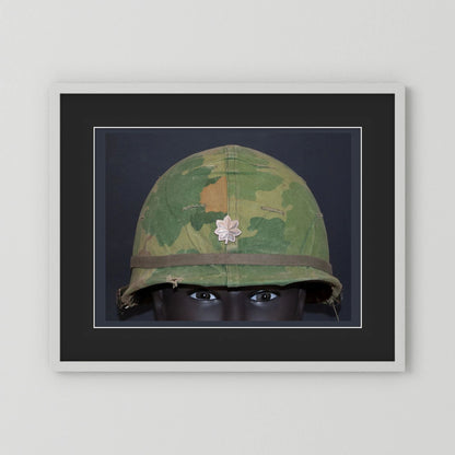 US M1 Vietnam War Helmet with Lt. Col. Insignia. Photograph - Art goes to War