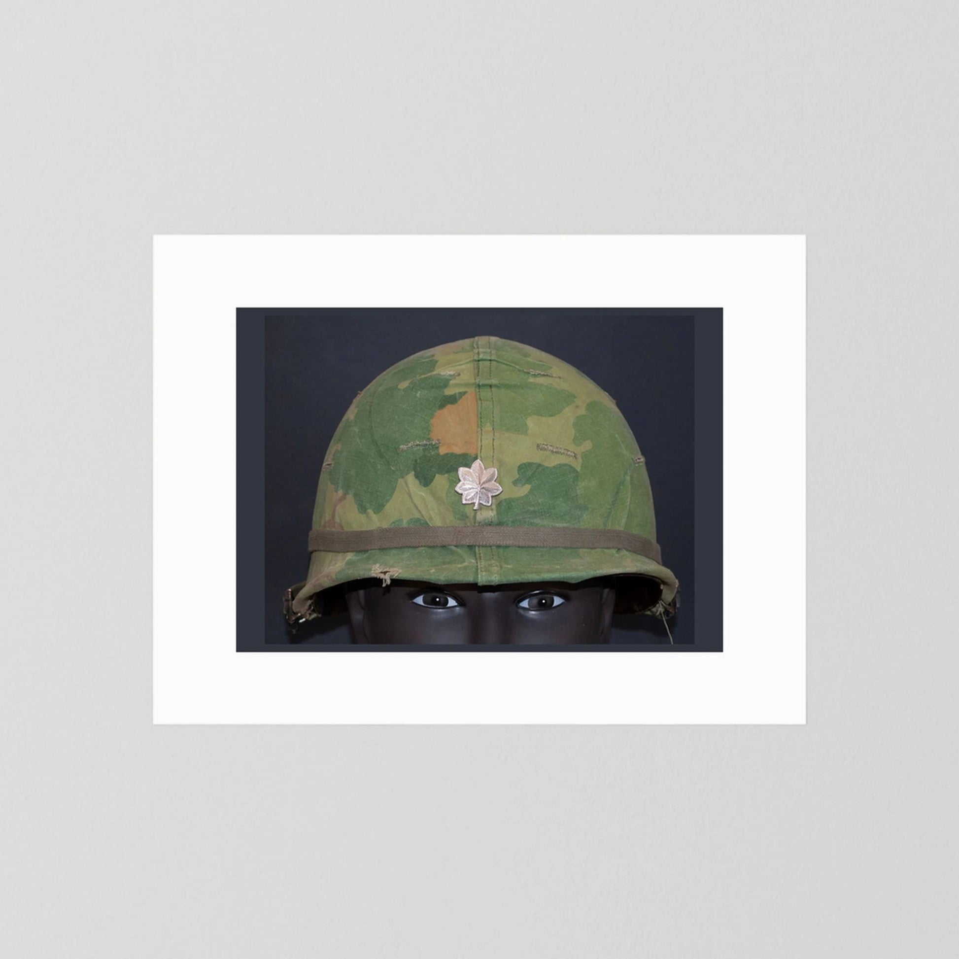 US M1 Vietnam War Helmet with Lt. Col. Insignia. Photograph - Art goes to War