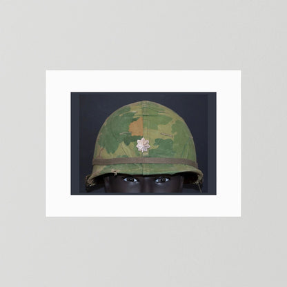 US M1 Vietnam War Helmet with Lt. Col. Insignia. Photograph - Art goes to War