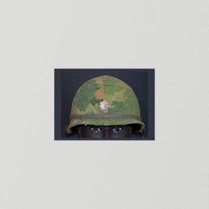 US M1 Vietnam War Helmet with Lt. Col. Insignia. Photograph - Art goes to War