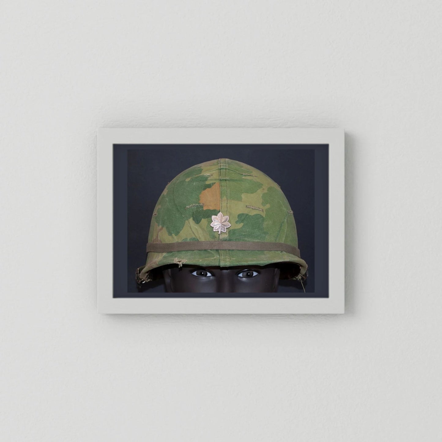 US M1 Vietnam War Helmet with Lt. Col. Insignia. Photograph - Art goes to War